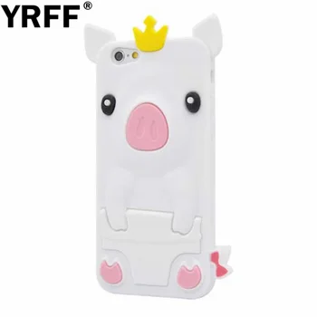 YRFF Zvierat cartoon koruny ošípaných model Kremíka mäkké Zadné puzdro Pre iphone 5 5 6 6 Pre iPhone 5G SE 6s 6 Telefón Prípadoch shell