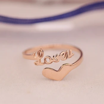 YUN RUO Značky Rose Gold Ring Otvorené Srdce pre Dizajn Elegantná Žena, Dievča, Darček Pár Šperky 316 L Nerezový Krúžok Najvyššej Kvality