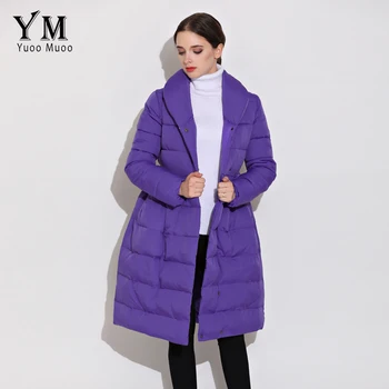 YuooMuoo Nový kórejský Módne-line Ženy Zimný Kabát Teplá Bavlnená Čalúnená Vetrovka Elegantné Ženy Bunda s Pásom Veľkoobchod