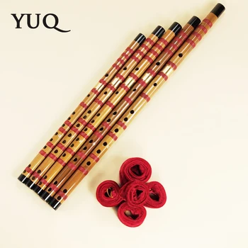 YUQUE Bambusová Flauta začiatočník Woodwind dizi Hudobné nástroje C D E F G Tlačidlo Čínsky dizi Prierezové Flauta Xiao