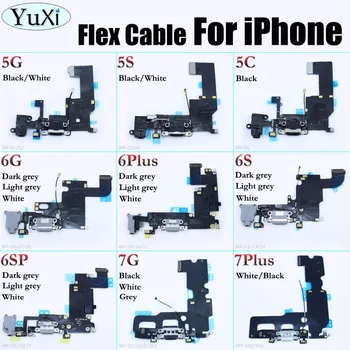 YuXi Pre iPhone 5 5c 5s 6 6s 6plus 6SP 7 7Plus Nabíjačku Nabíjací port Dock Konektor USB Údajov Flex Kábel