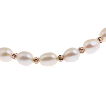 YYW Sladkovodných Kultivovaných Perlový Náramok Svadobné Šperky Reálne White Pearl Náramky Rose Gold Farbe Perlové Kúzlo Pearl Náramky