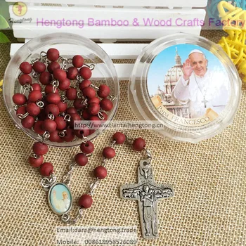 Zadarmo loď 10pcs/balenie vône Rose voňavé drevo ruženec katolíckej modlitby korálky s pápež center & plastové saint prípade dobrá ponuka