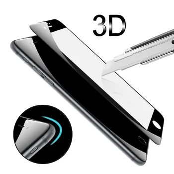 Zakrivené Hrany 3D STUDENEJ REZBÁRSTVO Úplné Pokrytie Tvrdeného Skla pre iPhone 6 6S Plus Premium ScreenToughened Sklo Ochranný Kryt