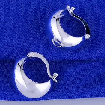 Zaoblené lesklé mellow strieborné pozlátené náušnice 925 šperky pre ženy strieborné náušnice LQ-E052 VPZKPYGT