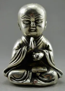 Zber starých Číne, Tibete, striebornú sochu budhu dekorácie kovové remeselné