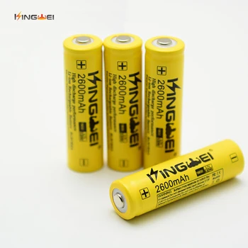 Zbrusu Nový KingWei Žltá 10Pcs/Veľa 18650 2600mAh 3,7 v Li-ion Nabíjateľná Batéria Pre Baterku Svetlomet