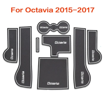 ZD 8pcs Pre Škoda Octavia A5 A7 2 Príslušenstvo 2007 2008 2010 2011 2012 2013 2016 2017 Auto Pohár Mat Dvere, Brány, Slot Pad