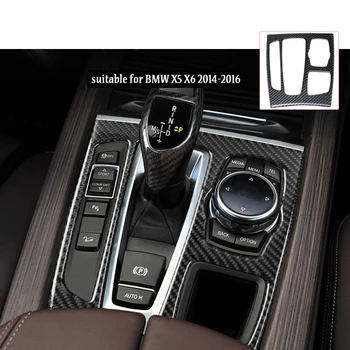 ZDPARTS 1X Auto Zahŕňa Špeciálne Pre BMW X5 X6 E70 E71-2016 Uhlíkových Vlákien Shift Panel Interiéru Dekoratívne Samolepky Príslušenstvo