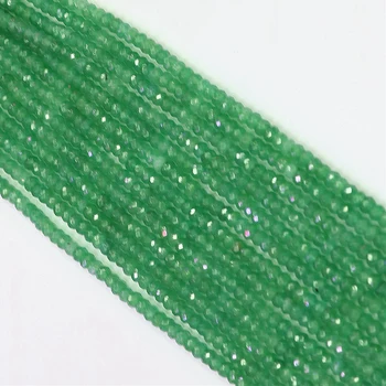 Zelená chalcedony 2*4mm prírodné jades kameň tvárou rondelle abacus tvar fit diy náhrdelník náramok voľné korálky 15inch B581