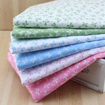 Zelená, ružová, modrá rozetu bowknot deka keper bavlna posteľná bielizeň textilné tkaniny pre šitie patchwork HOBBY bábika elegantné domova
