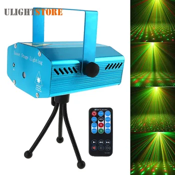 Zelená Červená LED Fáze Efekt, Svetlo, Zvuk Aktivácia Star Hviezdna Laserový Projektor pre Festival Party Disco DJ KTV Club Bar Lampa