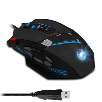 ZELOTES C12 Káblové Herná myš 4000DPI 12 Tlačidlá Myši LED Optické Profesionálny USB Gaming Mouse na Dota Hráč doprava Zadarmo