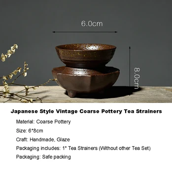 Zen Japonskom Štýle Vintage Glazúra Hrubej Keramiky Čaj Lapače Puer Čaj Filter Kung Fu Čaj Nastaviť Príslušenstvo Tvorivé Domova