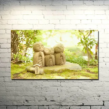 ZEN Stone Bambusu - Budhizmus Umenie Hodváb Plagát 13x24 24x43 palcov Obrázky na Steny Domov Dekor 004