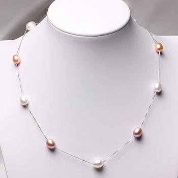 ZHBORUINI Módne Perlový Náhrdelník 925 Sterling Silver Pearl Šperky Prírodné Sladkovodné Perly Choker Prívesky, Šperky Pre Ženy