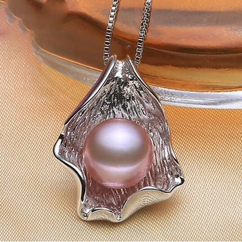ZHBORUINI Perlový Náhrdelník Pearl Šperky 925 Sterling Silver Šperky Pre Ženy Prírodné Sladkovodné Perly Seashell Prívesky Darček