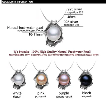 ZHBORUINI Perlový Náhrdelník Pearl Šperky 925 Sterling Silver Šperky Pre Ženy Prírodné Sladkovodné Perly Seashell Prívesky Darček