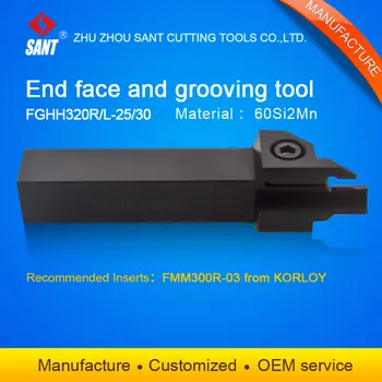 Zhuzhou Sant cnc rezacie nástroje na Zapichovanie držiaka nástroja FGHH320R-25/30 s Korloy vložky FMM300R-03 predaj hot v zahraničí