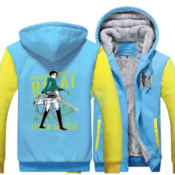Zimné Útok na Titan Sveter s Kapucňou, Shingeki no Kyojin Cosplay Mikina na zips Útok Hip Hop s kapucňou Streetwear kabát 062703