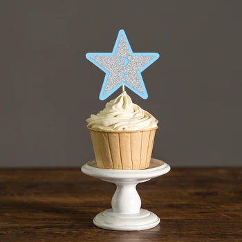 Zlato/Striebro Lesk Star & Ružová/Modrá Pohlavie Odhaliť Cupcake Mulčovače Baby Sprcha/Dieťa Narodeninovú oslavu Cake Dekorácie Potravín Tipov