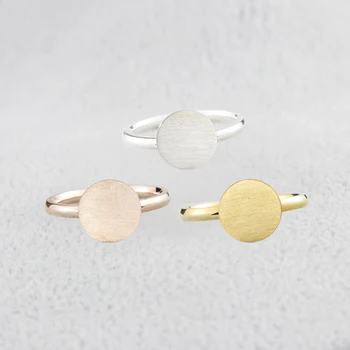 Zlatá Farba Anel Elegantná Full Moon Krúžky Najlepší Priateľ Dary V Tvare Mince, Šperky Z Nerezovej Ocele Kolo Disk Pečať Prstene Pre Ženy
