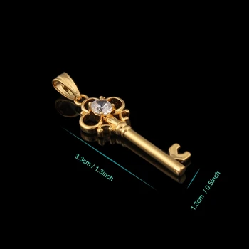 Zlatá farba kľúčový Prívesok Náhrdelník S Reťazca Náhrdelníky kľúčový prívesok, Šperky Pre Ženy