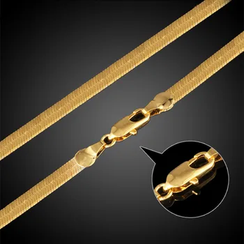 Zlatá Reťaz Robustný Náhrdelník Zlata Farba 6 MM 60 cm Módne Had Reťazca Náhrdelník Mens Chlapci Veľkoobchod Šperky