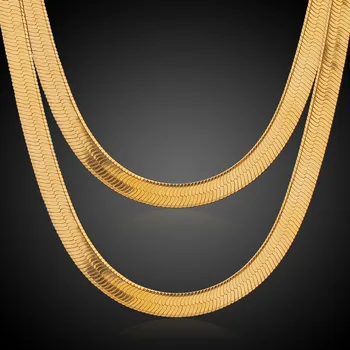 Zlatá Reťaz Robustný Náhrdelník Zlata Farba 6 MM 60 cm Módne Had Reťazca Náhrdelník Mens Chlapci Veľkoobchod Šperky