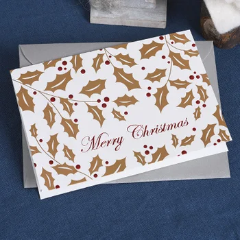 Zlaté Kovové Vianočné priania Veľkoobchod prázdnin je Pohľadnice Business Vianočný Darček Strany Karty