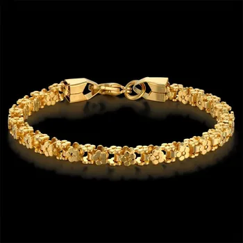Zlatý Náramok Trendy Nehrdzavejúcej Ocele Koleso Reťaz Náramky pre Ženy Femme Zlatá Farba Vintage Odkaz Šperky 7-8' pulseras