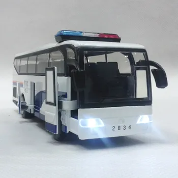 Zliatiny ľahkých veľký policajný autobus dvere autíčka model voiture juguete narodeniny oyuncak Vianočný darček deti hračky