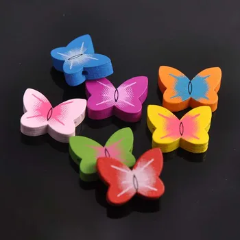 Zmiešané Krásny Motýľ Drevené Dištančné Korálky Pre Šperky, takže 19x15mm 50pcs MT0009X