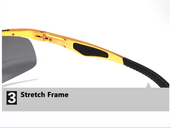 Značka Dizajnér Mužov Polarizované slnečné Okuliare TAC UV400 Okuliare hliníka, horčíka rám vodiča automobilu polarizované slnečné okuliare