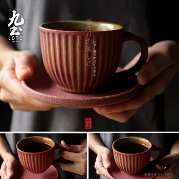 Značka handmade Americký stručný štýl keramiky káva hrnček s rukoväti zásobník retro klasické keramické mlieko, čaj, poháre a hrnčeky