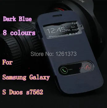 Zobrazenie Otvorených Okien Prípade Flip Kožené Zadný Kryt Prípadoch Batérie Bývanie obal Pre Samsung Galaxy Trend Duos s7562
