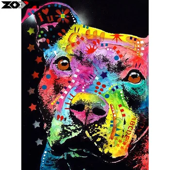 ZOOYA 5D DIY Diamond Výšivky Farebné psa Diamond Maľovanie Cross Stitch plné námestie Drahokamu mozaiky domáce dekorácie darček