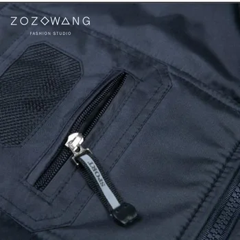 Zozowang jeseň zima nové bavlna vesta mužov pevné bežné krátke zase dole golier na zips voľné plus veľkosť pás kabát mužov
