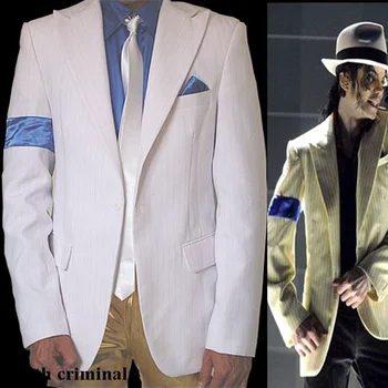 ZRIEDKAVÉ Módne MJ Michael Jackson SC ZLÉ Hladké Trestného Biely Prúžok Vyhovovali Celý Set Oblečenia Mužov Dieťa Halloween Clothing1990s