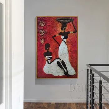 Zručný Umelec, Ručné Vysokej Kvality Abstraktné Afriky Portrét olejomaľba na Plátne Abstraktné Africkej Ženy, olejomaľba