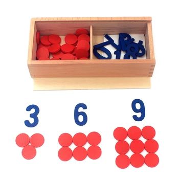 Zubné Dom Montessori Materiál, Drevené Hračky, pohľadnice a Počítadlá Číslo 1-10 Prístup k Matematike Predškolského Vzdelávacie Hračky