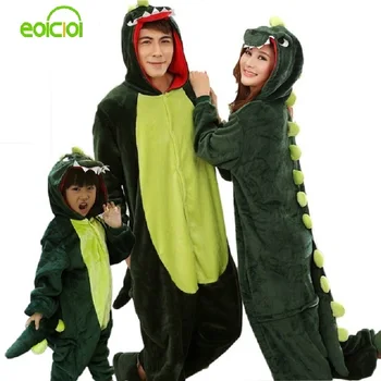 Zviera pyžamo jeden kus Rodiny zodpovedajúce oblečenie pre Dospelých onesie Matka a dcéra oblečenie Totoro Dinosaura Jednorožec Pyžamá ženy