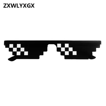 ZXWLYXGX Populárne Mozaikové Sklá 8 Bit MLG Pixelated slnečné Okuliare Ženy, Mužov Značky Thug Life Party Okuliare Retro Slnečné Okuliare