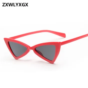 ZXWLYXGX Retro slnečné Okuliare Ženy Cat Eye, Luxusné Značky Dizajnér Slnečné Okuliare Retro Malé Červené dámske Slnečné okuliare Čierne Okuliare oculos