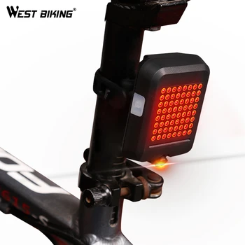 ZÁPAD BICYKLOCH Bike LED Svetlo, jazda na Bicykli Baterka, Zadné Svetlo Auto-Sensing Inteligentné Smeru, Výstražné Brzdové Bicykel zadné Svetlo