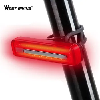 ZÁPAD CYKLISTIKA Bicykel zadné svetlo s USB Nabíjateľné Nepremokavé Jazdenie MTB Zadné svetlá Super Svetlé Bezpečnosti Noc Výstražné Svetlo na Bicykel
