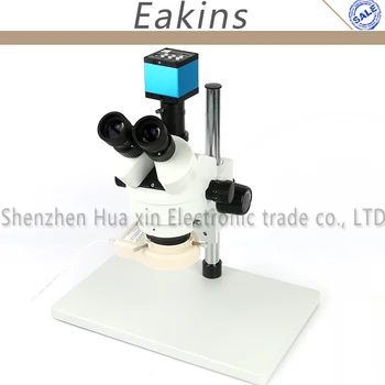 Zároveň-hlavná 7-45X Trinocular Stereo Mikroskopom+Veľká veľkosť stojan+56 LED Svetlo+HDMI USB 14MP 1080P Priemyselné Mikroskopom Fotoaparát