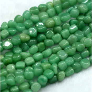 Zľava Veľkoobchod Prírodné Pravý Zelený Aventurine Jade Nugget Voľné Korálky voľnej Forme Guľôčok 3-12mm Nosenie Šperkov 15
