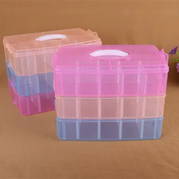 Úložný Box Plastový Box Caixa organizadora Skladovanie Cajas organizadoras Boite de rangement Tri vrstvy 30 grid priehľadné Boxy