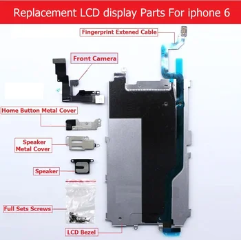 Úplná Sada dielov Pre Apple iPhone 6 6 plus LCD displej, Kovový Rám /Predná kamera /reproduktor /home tlačidlo flex kábel/ Skrutky/ Konzola